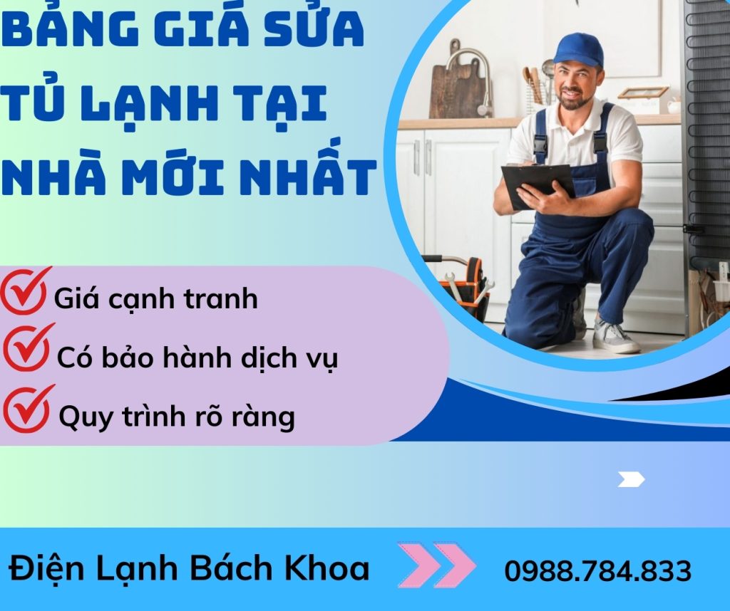 Bảng Giá Sửa Tủ Lạnh Tại Nhà Mới Nhất 2025 1 Trung tâm Điện Lạnh Bách Khoa hiện là đơn vị chuyên cung cấp dịch vụ sửa tủ lạnh hàng đầu tại Hà Nội, với hơn 10 năm kinh nghiệm cùng đội ngũ kỹ thuật đông đảo, chuyên môn giỏi.