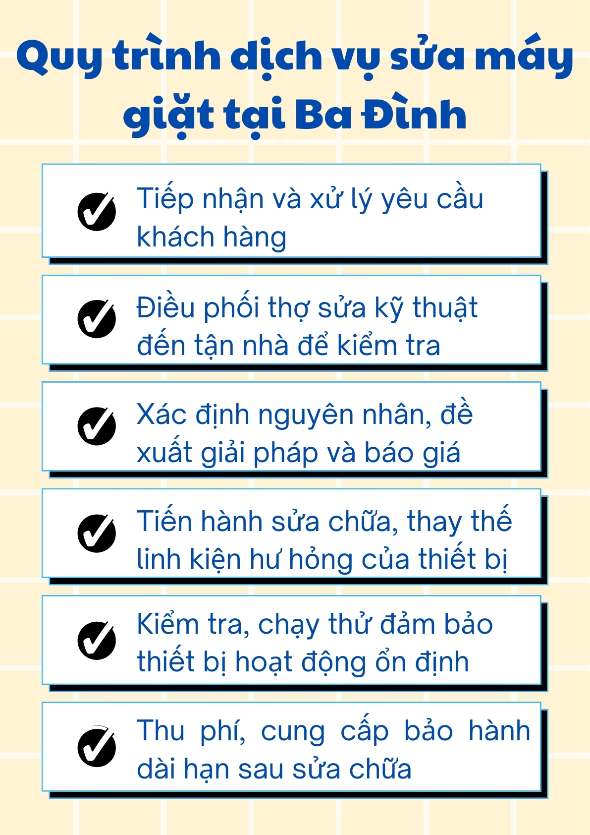 Sửa Máy Giặt Tại Ba Đình Uy Tín - Phục Vụ 24/7 - Thợ Sửa Giỏi 3 Quy trình sửa chữa máy giặt tại Ba Đình của Điện Lạnh Bách Khoa