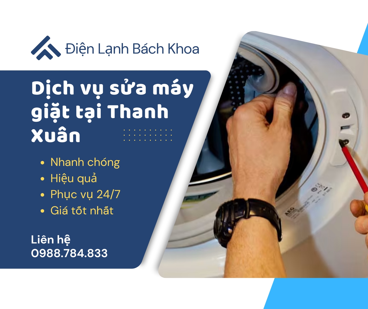 Sửa Máy Giặt Tại Thanh Xuân Giá Tốt Nhất - Linh Kiện Chính Hãng 4 Các ưu điểm khi chọn sửa máy giặt Thanh Xuân tại Điện Lạnh Bách Khoa