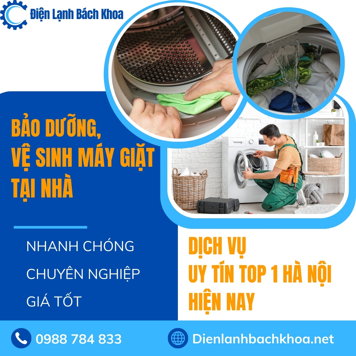 Bảo Dưỡng Vệ Sinh Máy Giặt Tại Nhà Hà Nội Giá Tốt 3 Vì sao nên dịch vụ bảo dưỡng - vệ sinh máy giặt tại nhà của Điện Lạnh Bách Khoa?