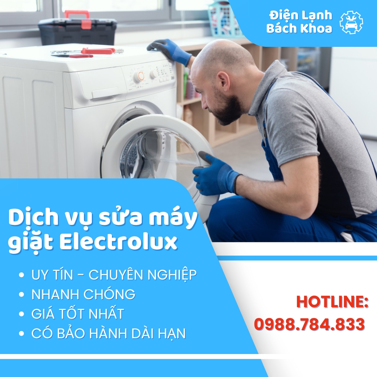 Trung Tâm Sửa Máy Giặt Electrolux Tại Nhà Hà Nội Uy Tín Nhất 4 Điện Lạnh Bách Khoa đã có hơn 10 năm kinh nghiệm trong ngành, hiện là đơn vị sửa máy giặt uy tín TOP 1 tại Hà Nội hiện nay.